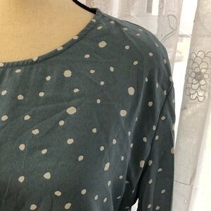 Ebby And I blue dress size 12 polka dot  style patt